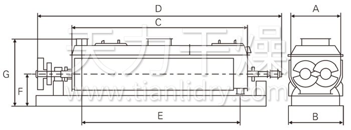 空心桨叶干燥机结构示意图
