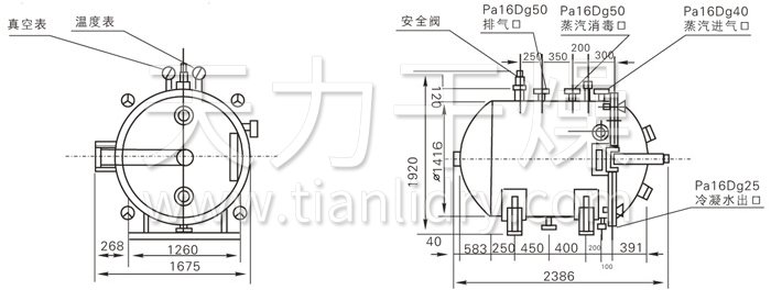 圆形静态真空干燥机结构示意图 圆形静态真空干燥机结构示意图